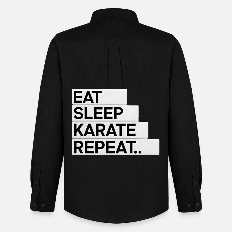 Manger. Dormir. Karaté. Répéter... - Chemise Oxford homme Stanley/Stella - noir