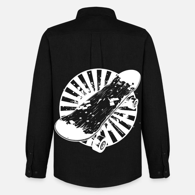 Skateboard Grafik - Männer Oxford Hemd von Stanley/Stella - Schwarz