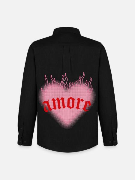 Burning love - Men's Oxford Shirt by Stanley/Stella - black