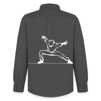Dessin de breakdancer - Chemise Oxford homme Stanley/Stella - charbon - Dos - AI Model Male 185 dark (185cm)