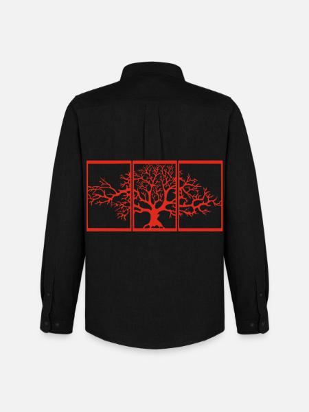 Nature view (red) - Men's Oxford Shirt by Stanley/Stella - black
