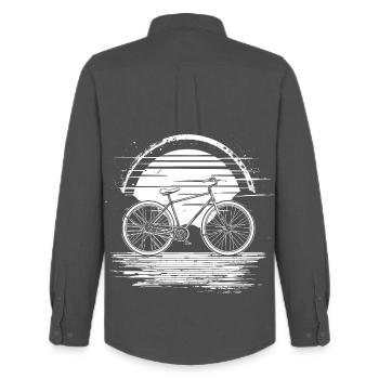 Radfahrer - Männer Oxford Hemd von Stanley/Stella - Anthrazit - Hinten - AI Model Male 185 dark (185cm)