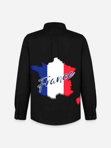 Flag of France, French pride - Men's Oxford Shirt by Stanley/Stella - black
