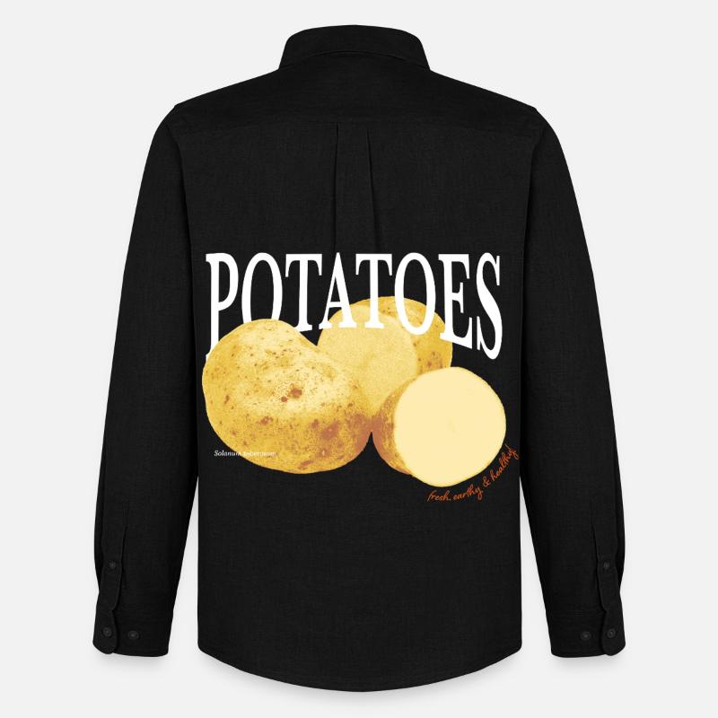 Potatoes – Retro Gemüse-Statement - Männer Oxford Hemd von Stanley/Stella - Schwarz