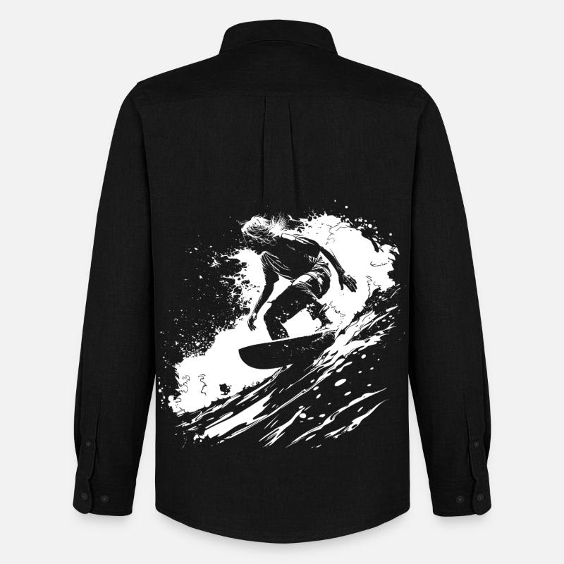 Surfing - Männer Oxford Hemd von Stanley/Stella - Schwarz
