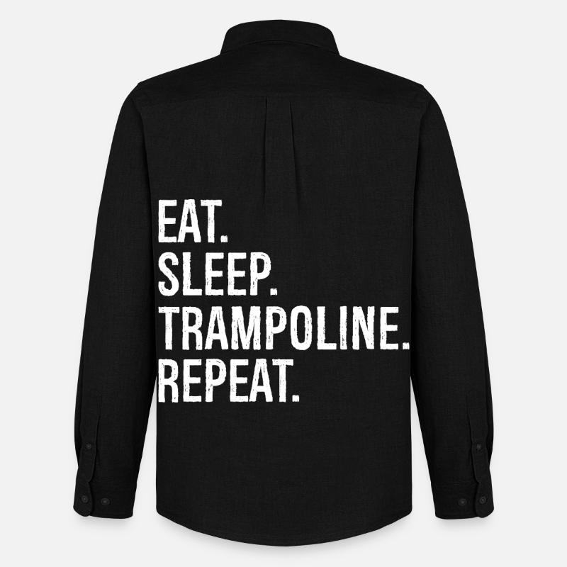 eat sleep trampoline repeat - Männer Oxford Hemd von Stanley/Stella - Schwarz