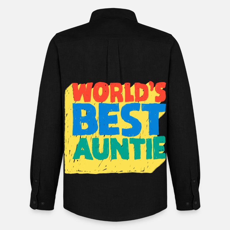 World's Best Auntie Pop-Design - Männer Oxford Hemd von Stanley/Stella - Schwarz