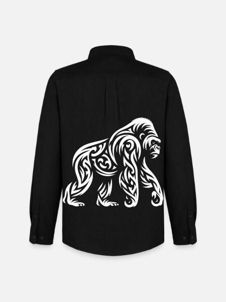 Gorille tribal - Chemise Oxford homme Stanley/Stella - noir