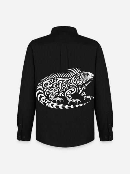 Iguane tribal - Chemise Oxford homme Stanley/Stella - noir