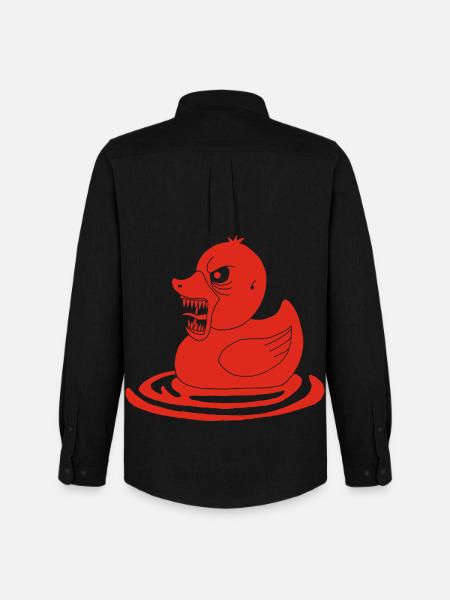 Red Demonic Duck - Men's Oxford Shirt by Stanley/Stella - black