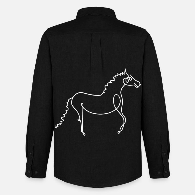 Pferd - Männer Oxford Hemd von Stanley/Stella - Schwarz