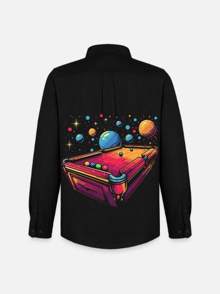 Billard Cartoon Stil - Männer Oxford Hemd von Stanley/Stella - Schwarz