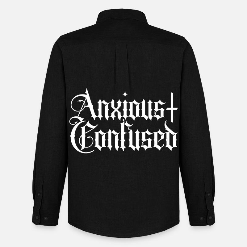 Anxious & Confused - Männer Oxford Hemd von Stanley/Stella - Schwarz