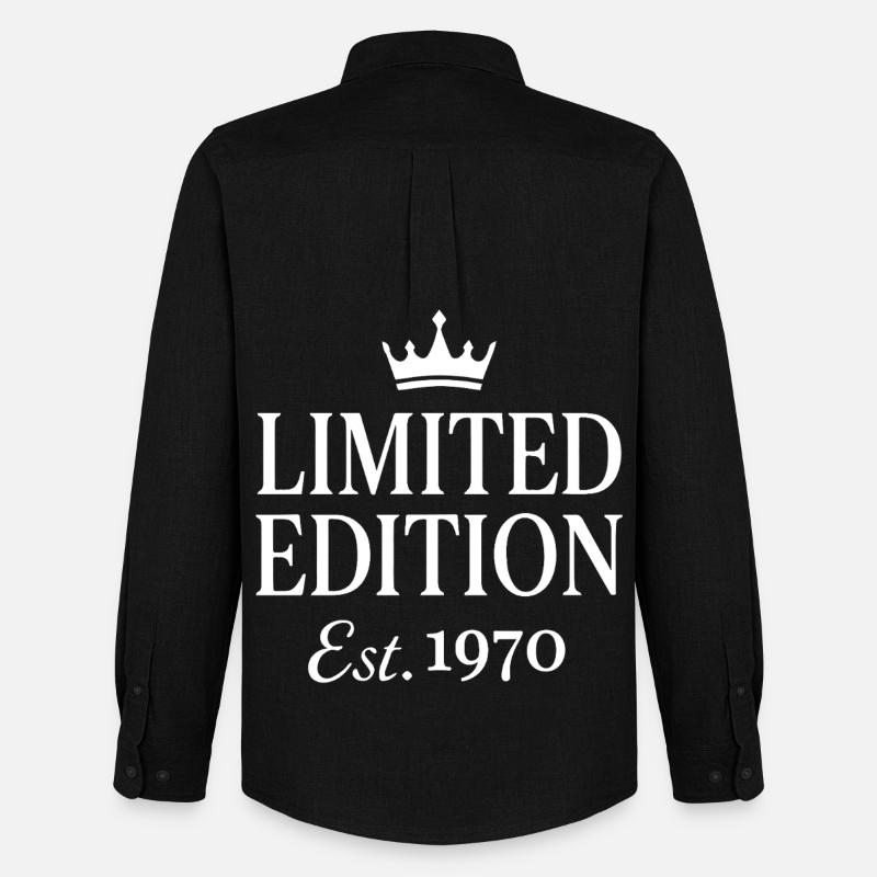 Limited Edition Est 1970 - Männer Oxford Hemd von Stanley/Stella - Schwarz