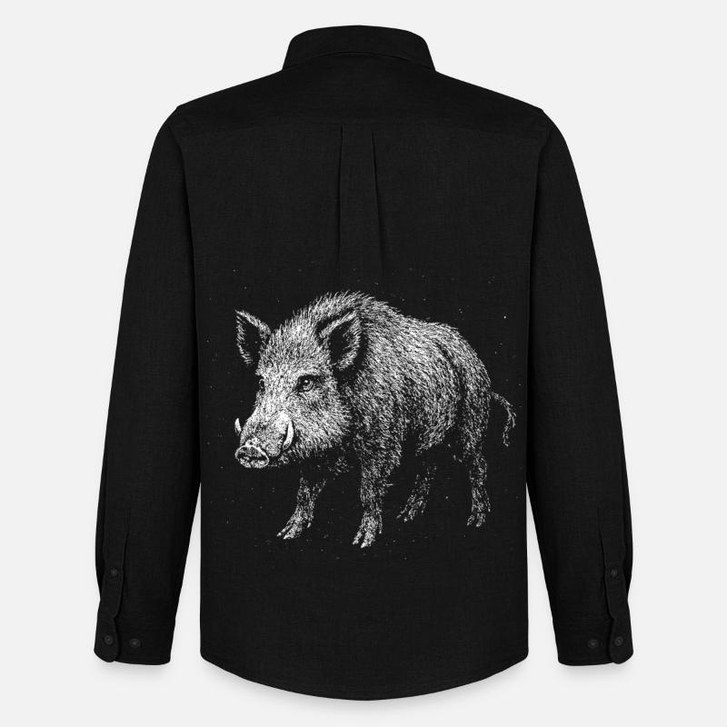 Wild boar - Men's Oxford Shirt by Stanley/Stella - black
