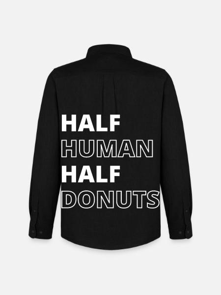 Funny Food Donuts Quote - Men's Oxford Shirt by Stanley/Stella - black
