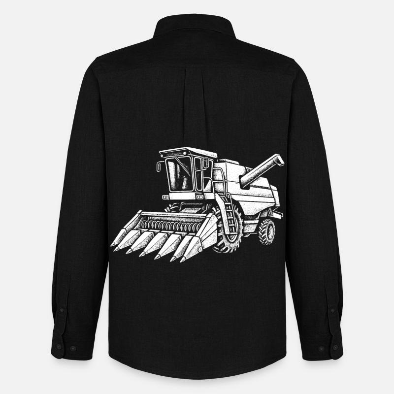 Maiserntemaschine - Männer Oxford Hemd von Stanley/Stella - Schwarz