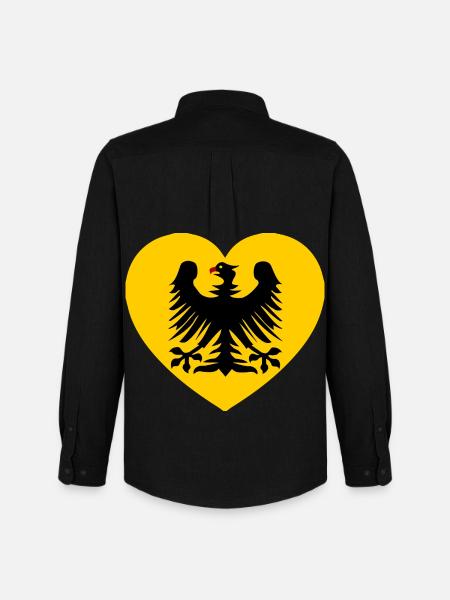 Heraldisches Adler-Emblem im Herzen - Männer Oxford Hemd von Stanley/Stella - Schwarz