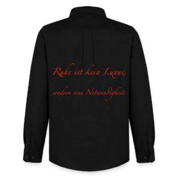 Tranquility is not a luxury - Men's Oxford Shirt by Stanley/Stella - black - Back - AI Model Male 185 dark (185cm)