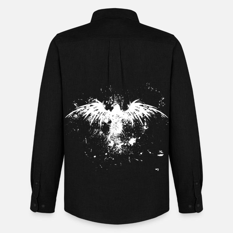 Grunge Eagle Rise - Männer Oxford Hemd von Stanley/Stella - Schwarz