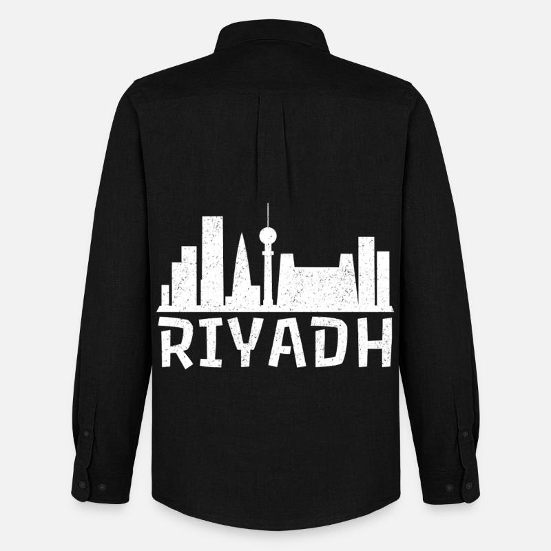 Riyadh Skyline Bold - Männer Oxford Hemd von Stanley/Stella - Schwarz