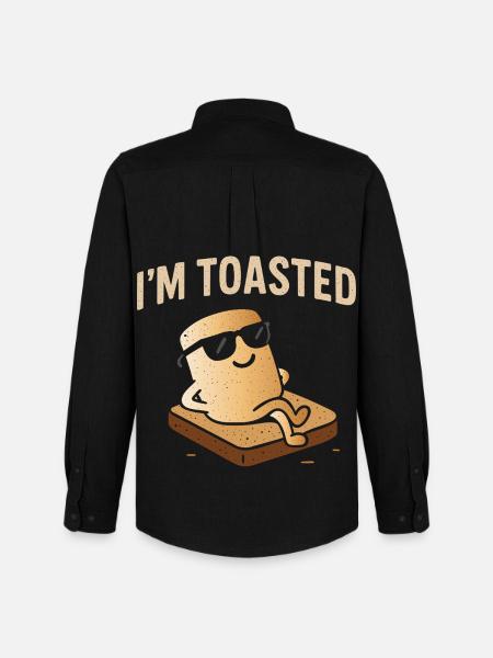 Relaxed Marshmallow - I'm Toasted - Men's Oxford Shirt by Stanley/Stella - black