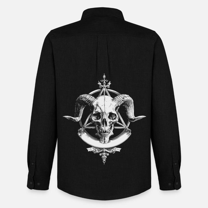 Demon Skull - Männer Oxford Hemd von Stanley/Stella - Schwarz
