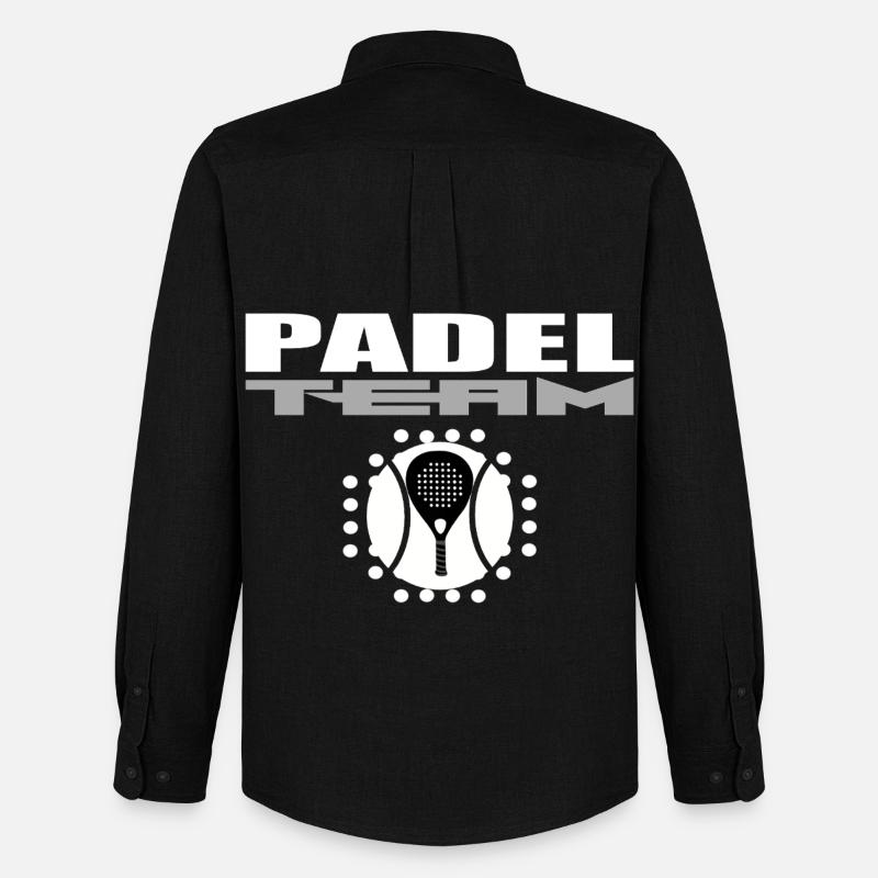 Padelschläger-Design mit modernem Stil - Männer Oxford Hemd von Stanley/Stella - Schwarz