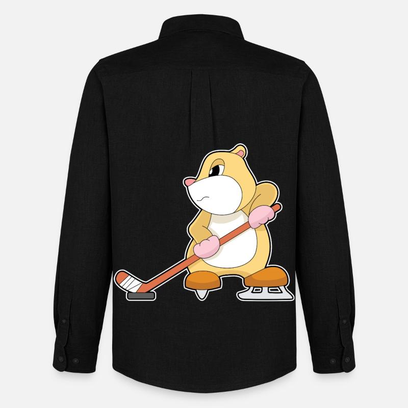 Hamster Eishockey Eishockeyschläger - Männer Oxford Hemd von Stanley/Stella - Schwarz