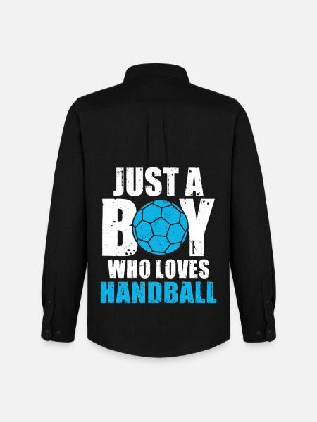 Just a Boy Who Loves Handball - Men's Oxford Shirt by Stanley/Stella - black