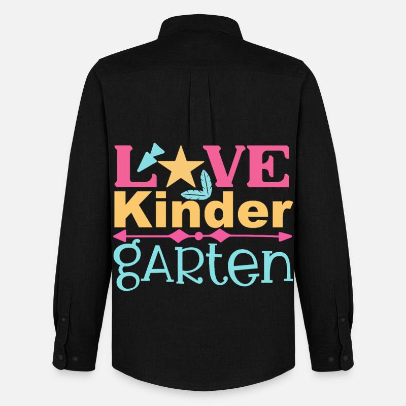 Liebe Kindergarten - Stern und Pfeil - Männer Oxford Hemd von Stanley/Stella - Schwarz