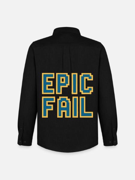 Epic fail - retro 8-bit gaming meme - Men's Oxford Shirt by Stanley/Stella - black