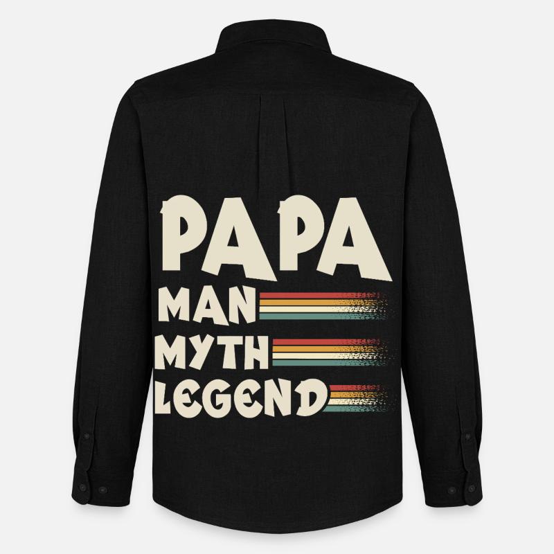 Papa Vater - Männer Oxford Hemd von Stanley/Stella - Schwarz