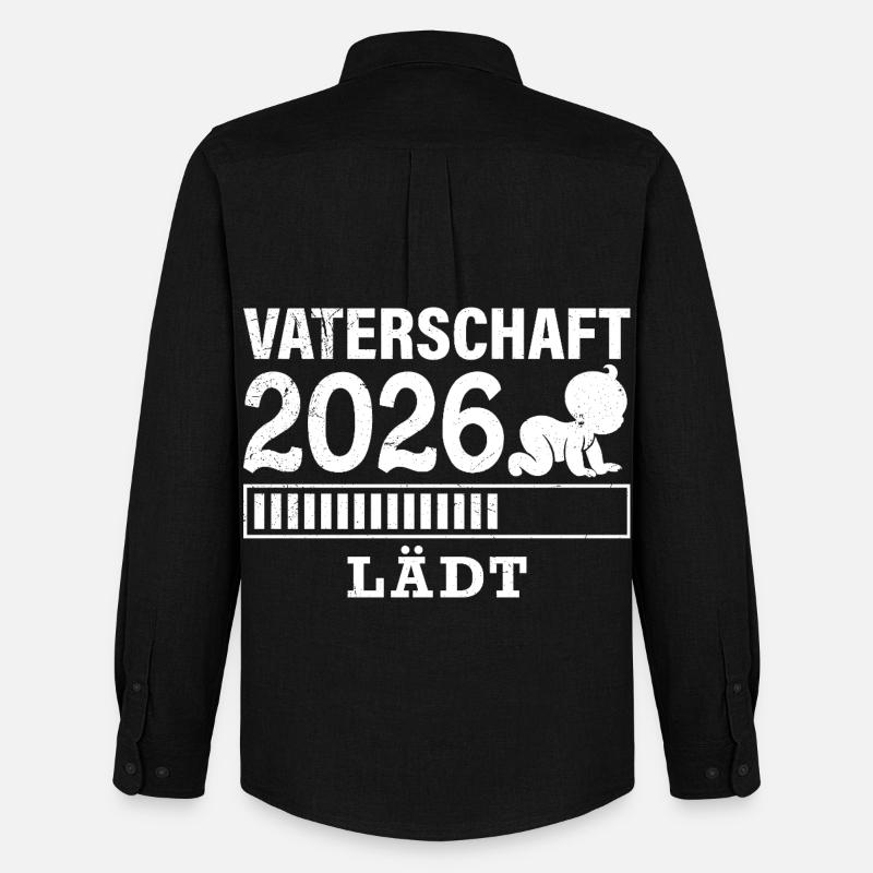 Werdender Papa VATERSCHAFT WIRD GELADEN 2026 - Männer Oxford Hemd von Stanley/Stella - Schwarz