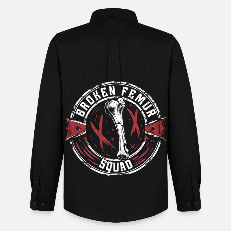 Gebrochener Oberschenkel Broken Femur Squad - Männer Oxford Hemd von Stanley/Stella - Schwarz