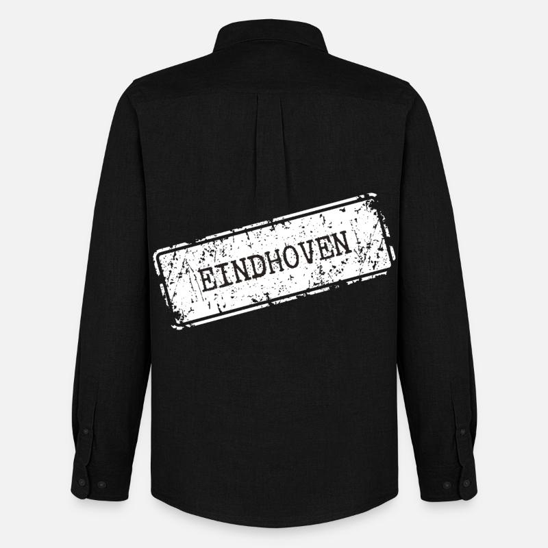 Eindhoven City Skyline Silhouette - Männer Oxford Hemd von Stanley/Stella - Schwarz