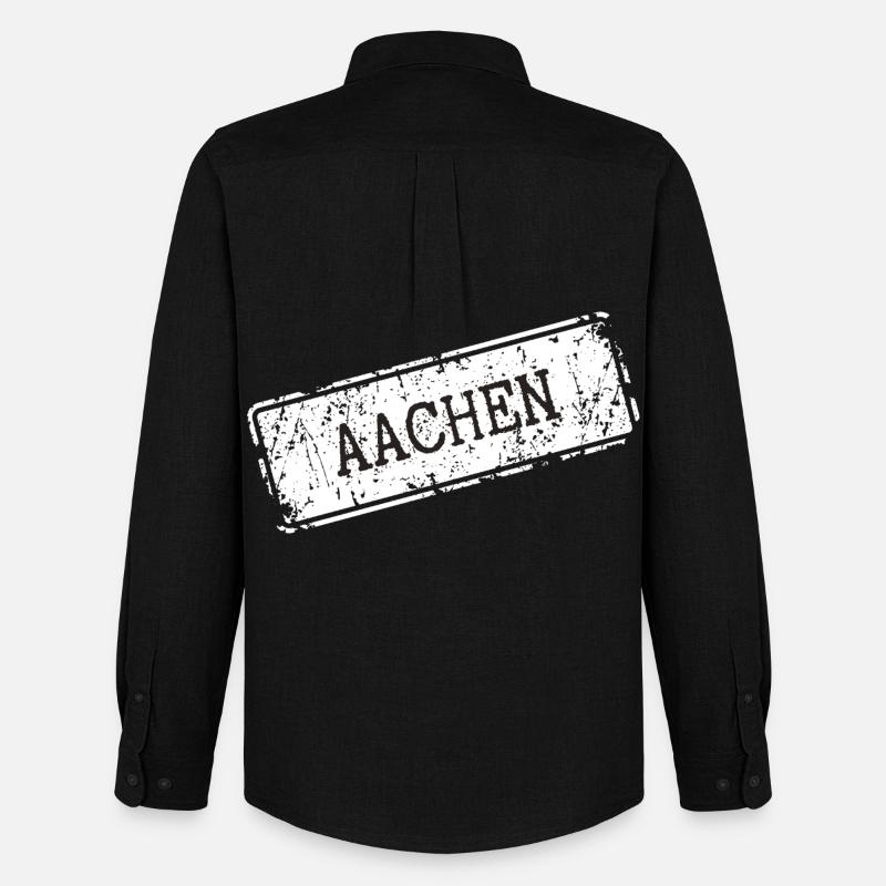 Aachen  - Männer Oxford Hemd von Stanley/Stella - Schwarz