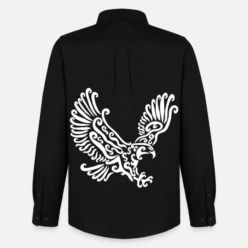 Weißer Adler - Männer Oxford Hemd von Stanley/Stella - Schwarz