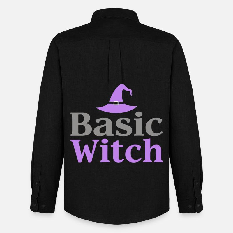 Basic Witch Halloween Spruch Zitat - Männer Oxford Hemd von Stanley/Stella - Schwarz