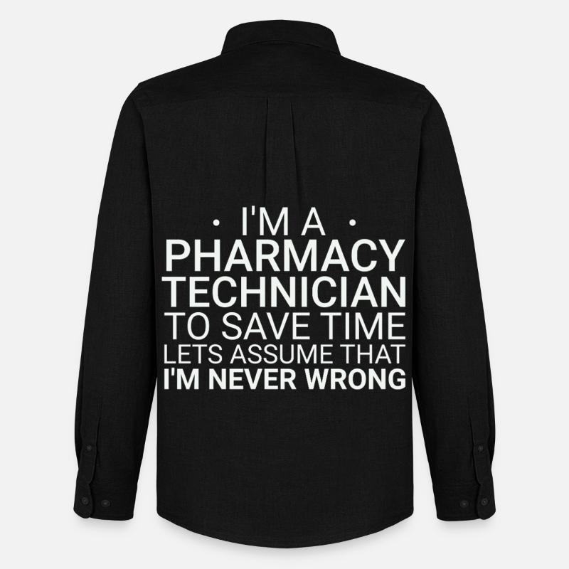 Pharmacy technician Never Wrong - Männer Oxford Hemd von Stanley/Stella - Schwarz