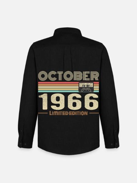 Birthday October 1966 - Birthday October 1966 - Men's Oxford Shirt by Stanley/Stella - black