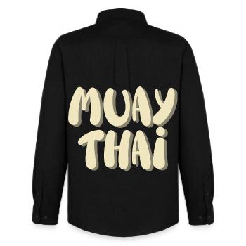 Muay thai - Men's Oxford Shirt by Stanley/Stella - black - Back - AI Model Male 185 dark (185cm)