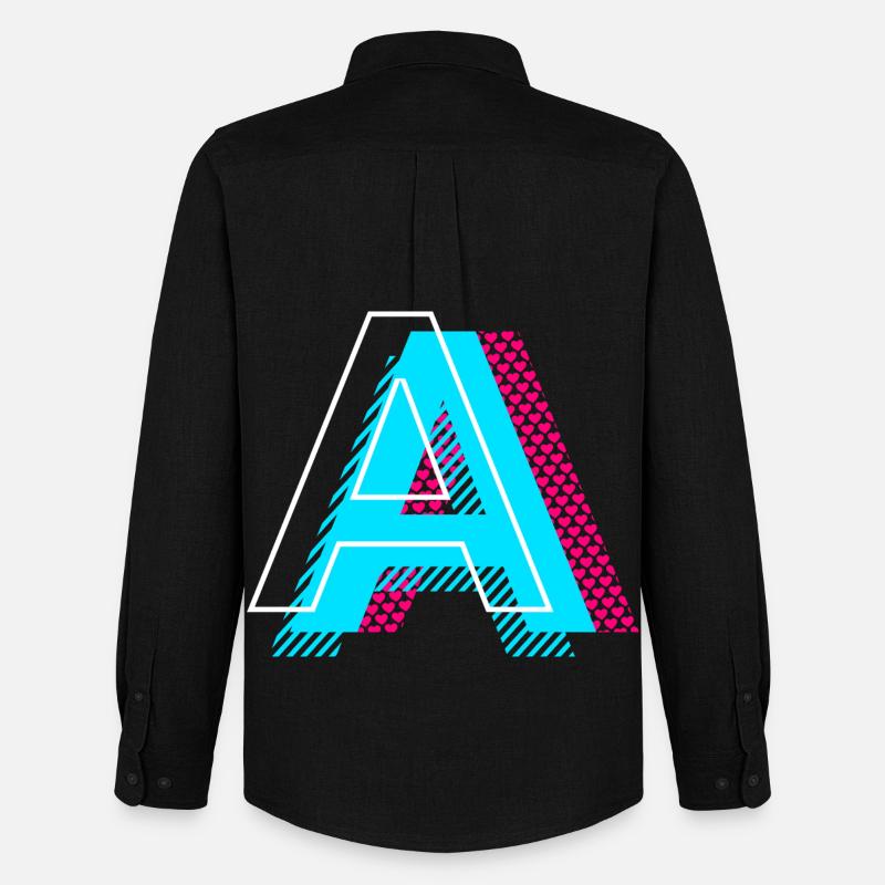 Anfangsbuchstabe A - Männer Oxford Hemd von Stanley/Stella - Schwarz