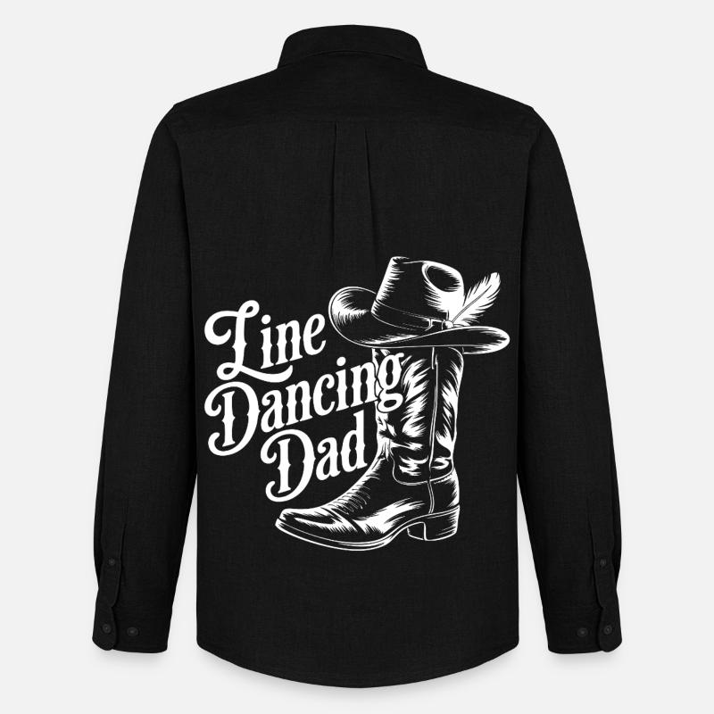Western Dad Linedancer Design - Männer Oxford Hemd von Stanley/Stella - Schwarz