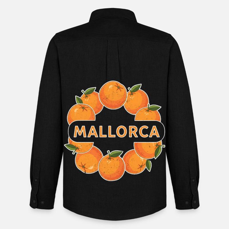 Mallorca Orangen Kreis - Männer Oxford Hemd von Stanley/Stella - Schwarz