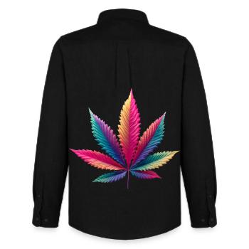 Cabbage leaf - Men's Oxford Shirt by Stanley/Stella - black - Back - AI Model Male 185 dark (185cm)
