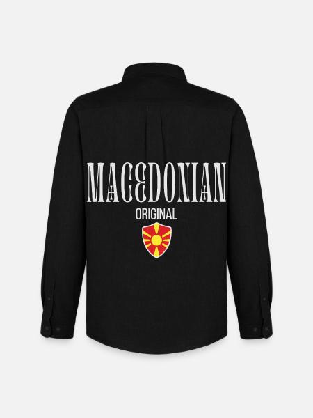 Macedonian original, I love Macedonia - Men's Oxford Shirt by Stanley/Stella - black