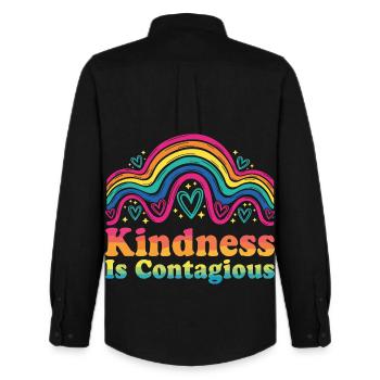 Kindness Emotional Learning Teacher SEL - Men's Oxford Shirt by Stanley/Stella - black - Back - AI Model Male 185 dark (185cm)
