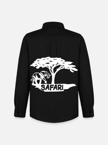 Safari and white elephant - Men's Oxford Shirt by Stanley/Stella - black