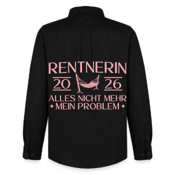 Pensioner 2026 - Colleague Farewell Pension - Men's Oxford Shirt by Stanley/Stella - black - Back - AI Model Male 185 dark (185cm)